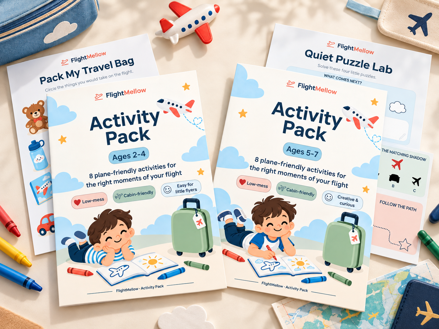 FlightMellow age-based printable Activity Pack
